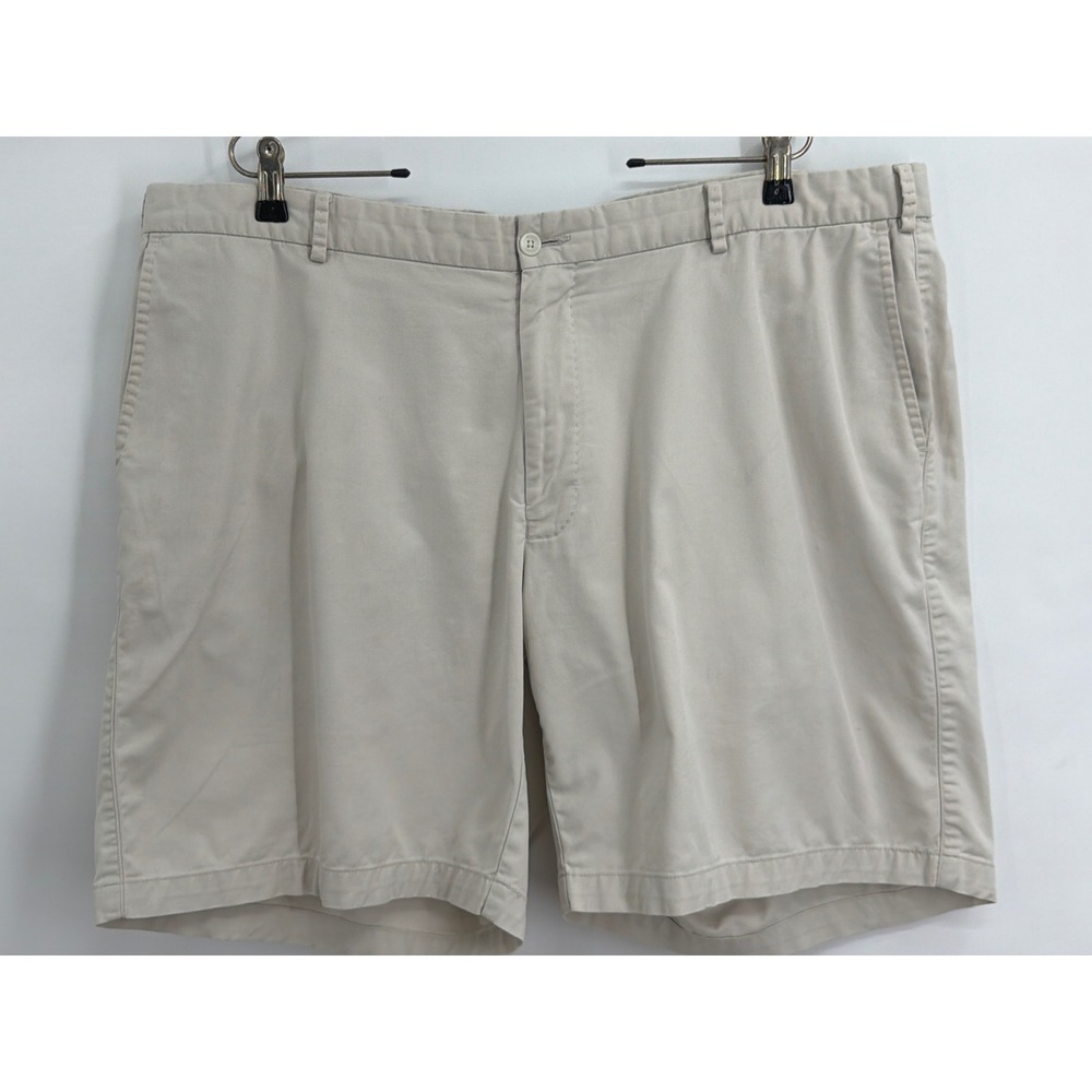 Peter Millar Mens 42 Stone Beige Pima Cotton Stretch Flat Front Chino Shorts